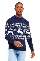 BOOHOOMAN MĘSKI SWETER GRANATOWY WZÓR NORWESKI Z RENIFERAMI L Z3A* Boohooman