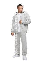 BOOHOOMAN SZARY DRES MĘSKI KOMPLET Z KAPTUREM I NADRUKIEM S Z3A* Boohooman
