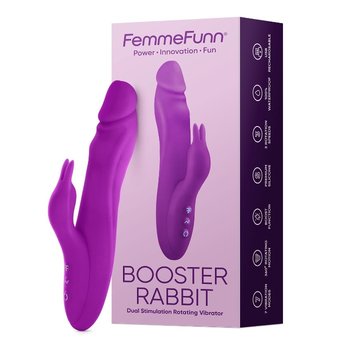 Booster Rabbit, Wibrator typu króliczek, fioletowy - FemmeFunn