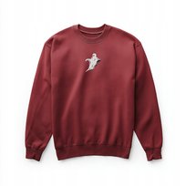 Bordowa bluza unisex z haftem DUCH | Limitowana edycja Halloween M