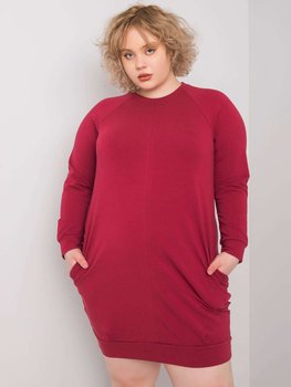 Bordowa sukienka plus size Ariadne-3XL - Basic Feel Good