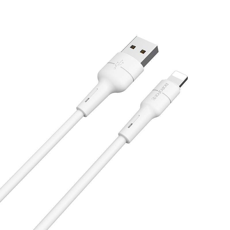 Zdjęcia - Kabel Borofone Silicone -  połączeniowy USB do Lightning 1m  (biały)