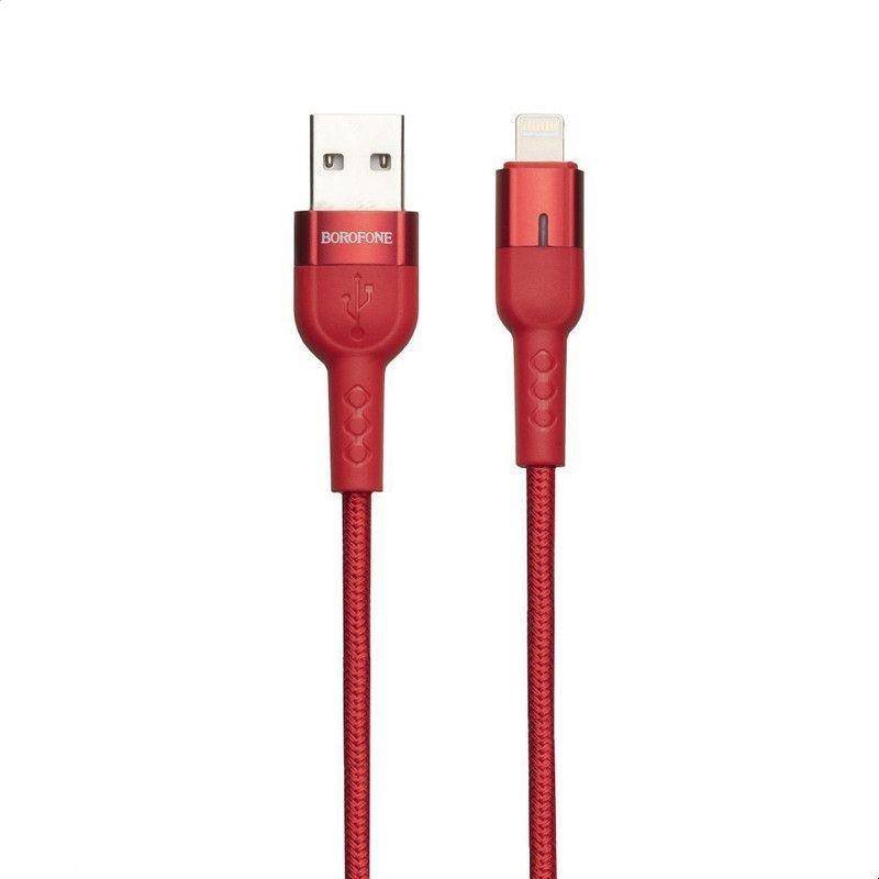 Zdjęcia - Kabel Borofone Starlight -  połączeniowy USB do Lightning 1.2 m  (czerwony)