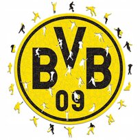BORUSSIA DORTMUND BVB 09 DREWNIANE PUZZLE ROZMIAR S 140 EL LOGO KLUBU A3