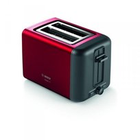 Bosch DesignLine Toster TAT3P424 Moc 970 W, Ilość gniazd 2, Materiał obudowy Stal nierdzewna, Czerwony Bosch