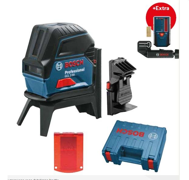 BOSCH LASER KRZYŻOWO-PUNKTOWY GCL 2-50 + ODBIORNIK LR 6