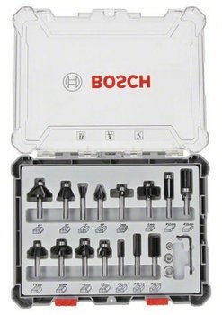 BOSCH ZESTAW FREZÓW 15szt. UCHWYT 6mm - Bosch