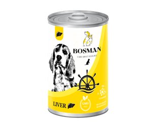 BOSMAN pełnoporcjowa mokra karma dla dorosłych psów z wątrobą 1240 g x 12 - Bosman
