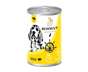 BOSMAN pełnoporcjowa mokra karma dla dorosłych psów z wołowiną 1240 g x 12 - Bosman