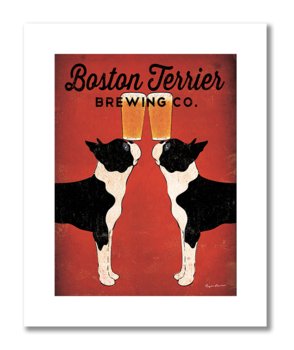 Boston terier plakat 40x50 - DEKORAMA