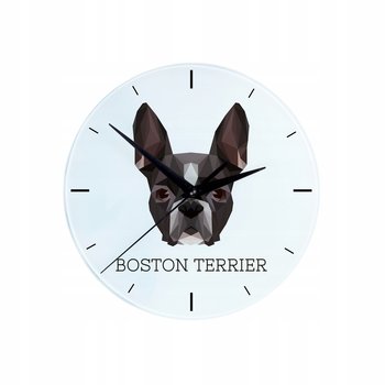 Boston Terrier pies geometryczny Zegar ścienny - Art-Dog