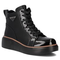 Botki damskie czarne Filippo DBT6453 skórzane ocieplane na platformie-36