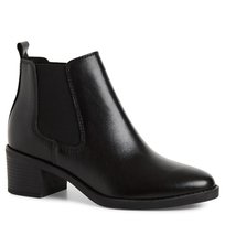 Botki damskie czarne Marco Tozzi 25331 skórzane na obcasie na zamek-38