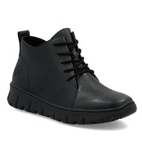 Botki damskie czarne Rieker N1331 skórzane ocieplane tęgość H za kostkę-40