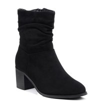 Botki damskie czarne S.Barski HY 52-516 saszki na obcasie jesienne zamsz-39