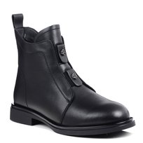 Botki damskie jesienne ocieplane skórzane czarne DiA MK52-026 na zamek-37