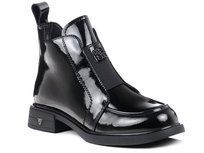 Botki damskie jesienne skórzane lakierowane czarne ocieplane D&A JC42-24-36