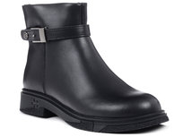 Botki damskie jesienne skórzane ocieplane za kostkę czarne D&A JC42-27-38