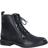 Botki damskie ocieplane jesienne skórzane czarne Marco Tozzi 25102-36