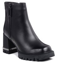 Botki damskie ocieplane skórzane na obcasie czarne Loretta Vitale 18J915-37