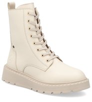 Botki damskie Rieker 70401-60 skórzane zimowe ocieplane na suwak beżowe-38