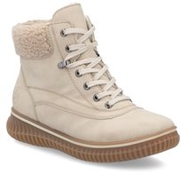 Botki damskie Rieker 74200-62 ocieplane kożuszkiem zimowe beżowe-37