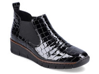 Botki damskie Riekier 53794-01 sztyblety czarne skórzane ocieplane-39