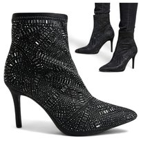 Botki damskie skarpetkowe Barski szpilki eleganckie elastyczne cyrkonie 41 S.Barski