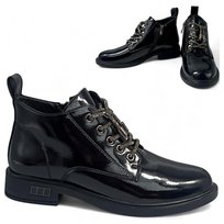 Botki Damskie SKÓRZANE Eleganckie Niskie Jesienne Płaskie Lakier Barski 40