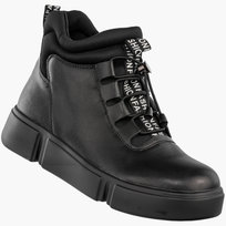 Botki Damskie Skórzane Ocieplane Na Zamek Buty Zimowe Czarne Filippo DBT6532/25BK Czarny 36