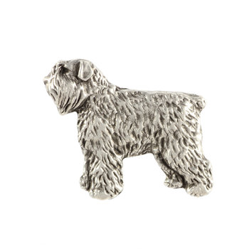 Bouvier, Bouvier des Flandres  - posrebrzana broszka z psem, elegancki pin, ozdoba klapy marynarki marki Art-Dog - Art-Dog