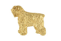 Bouvier, Bouvier des Flandres - pozłacana broszka typu pin, elegancka ozdoba z psem, wyjątkowy pins marki Art-Dog