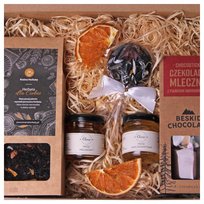 BOX ZESTAW PREZENTOWY Prezent Herbata Chocostick Miód Lizak Herbaciany Kraina Herbaty