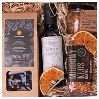 BOX ZESTAW PREZENTOWY Prezent Herbata Orzechy w Miodzie Syrop Baton Kraina Herbaty