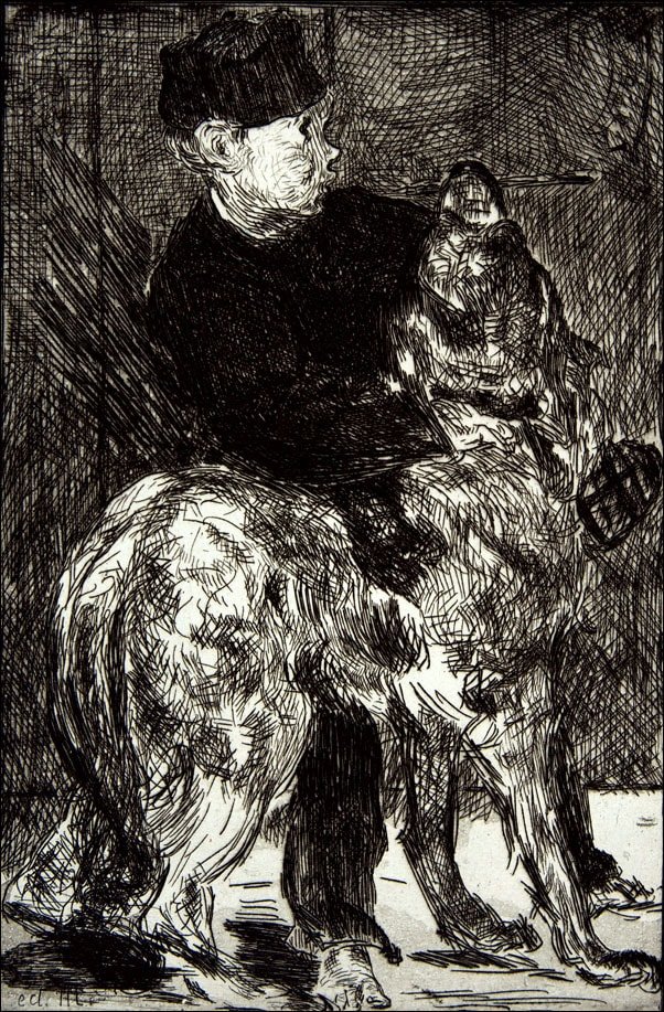 Boy And Dog, Edouard Plakat 40X50 Cm Galeria
