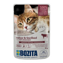 Bozita Indoor & Sterilised Wołowina W galaretce - Mokra karma dla kota - Saszetka 85g