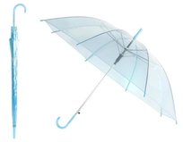 BQ13B PARASOL SKŁADANY TRANSPARENTNY NIEBIESKI - niebieski Best Fashion