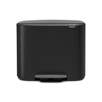 BRABANTIA - Bo Pedal Bin - Kosz 11 l + 23 l - 2 komory - Czarny matowy - BRABANTIA