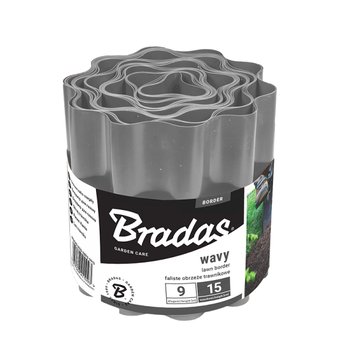 BRADAS Obrzeże faliste trawnikowe 9m x 25cm - Szare - BRADAS