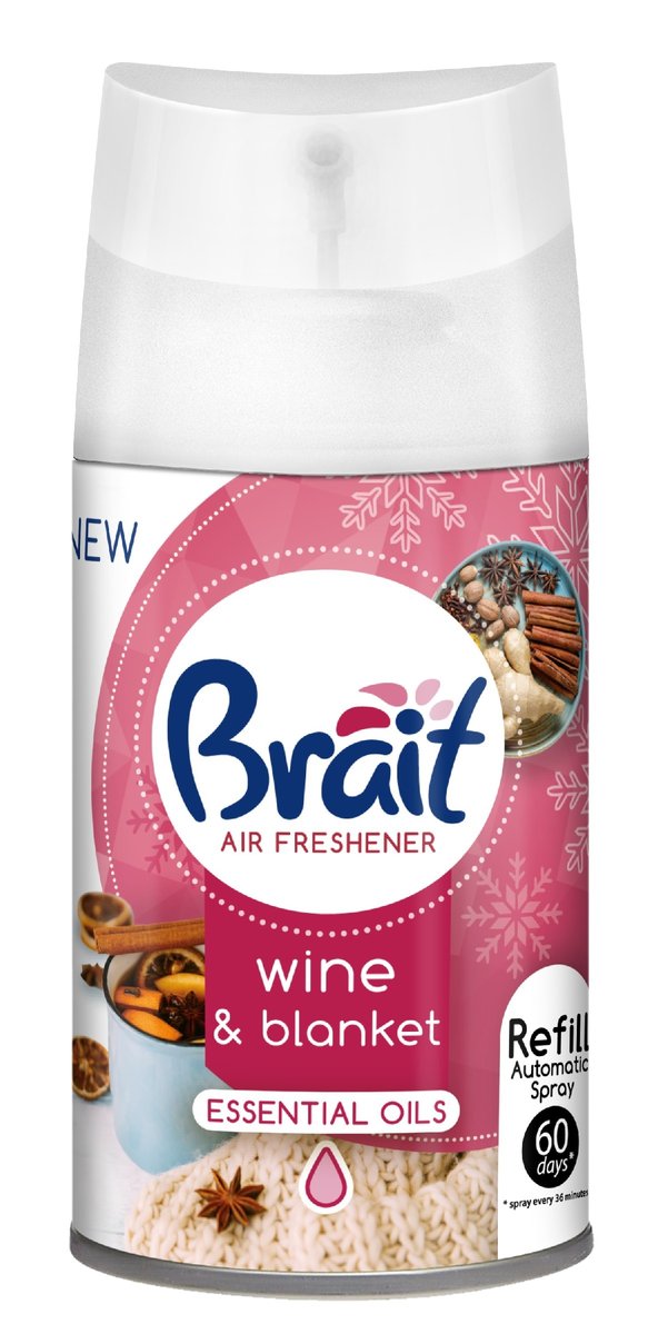 Фото - Освіжувач повітря Brait Air Freshener Odświeżacz automatyczny - zapas Wine & Blanket 250ml