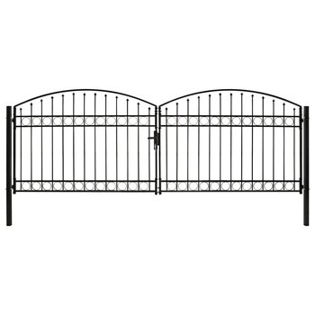 Brama ogrodowa stalowa czarna 400x125 cm - Zakito Europe