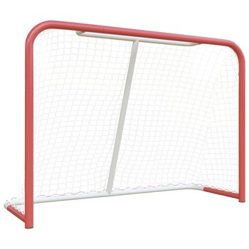 Bramka do hokeja, z siatką, czerwono-biała, 153x60 - vidaXL