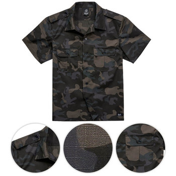 Brandit Koszula Mundurowa z Krótkim Rękawem US Rip-STop sportowy Dark Camo - Dark Camo - L - Brandit