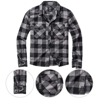 Brandit Koszula w Kratę Check Shirt Czarno-Grafitowa - 5XL - Brandit