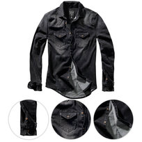 Brandit Koszula z Długim Rękawem Riley Denim Czarna - XL Brandit