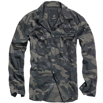 Brandit Koszula z Długim Rękawem Slim Fit Dark Camo - L - Brandit