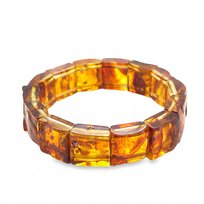Bransoleta bursztynowa segmentowa koniakowa NATURALNA BURSZTYN