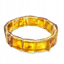 Bransoleta bursztynowa segmentowa koniakowa NATURALNA BURSZTYN