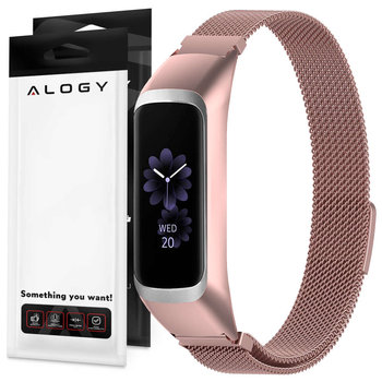 Bransoleta Milanese pasek Alogy stal nierdzewna do Samsung Galaxy Fit 2 SM-R220 Różowa - Inny producent