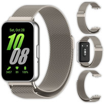 Bransoleta Milanese Vanfone do Samsung Galaxy Fit 3 SM-R390, szampański beż